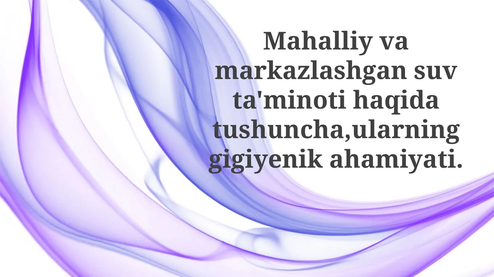 Mahalliy suv ta'minoti