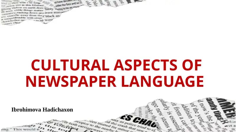 Cultural aspects of newspaper language