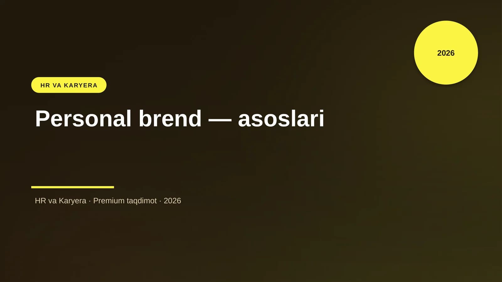 Personal brend — asoslari