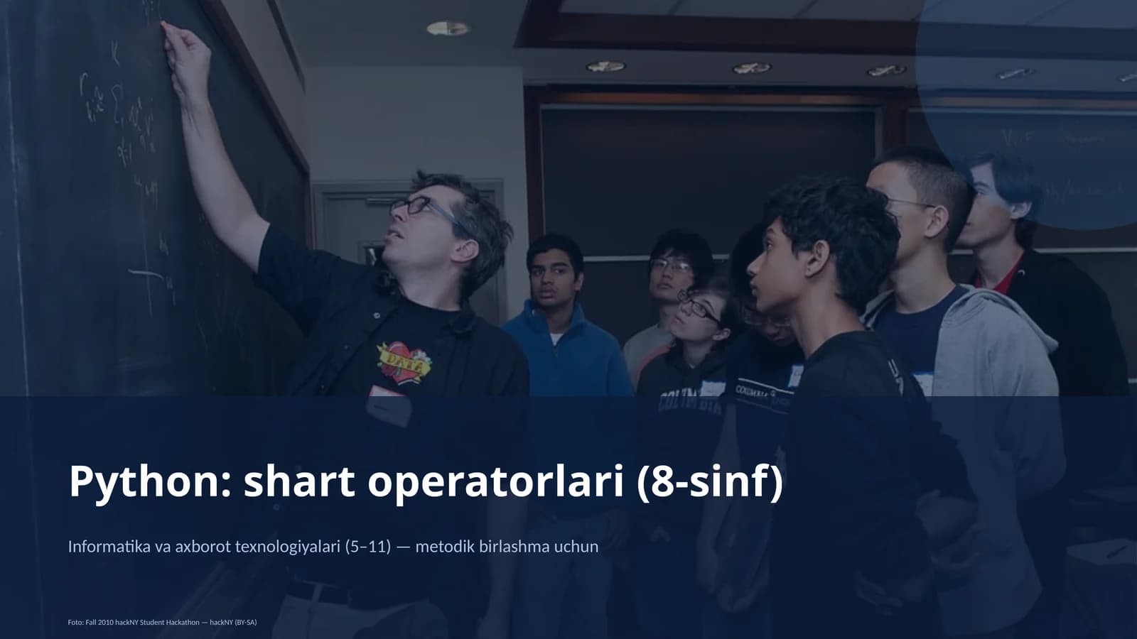 Python: shart operatorlari (8-sinf)