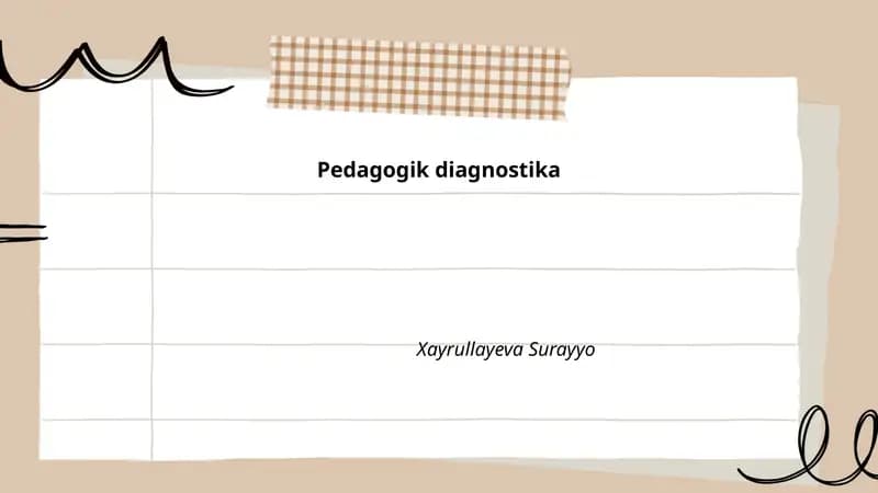 Pedagogik Diagnostika