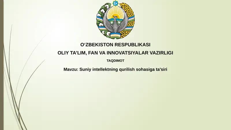 Sun'iy intellektning qurilish sohasiga ta'siri