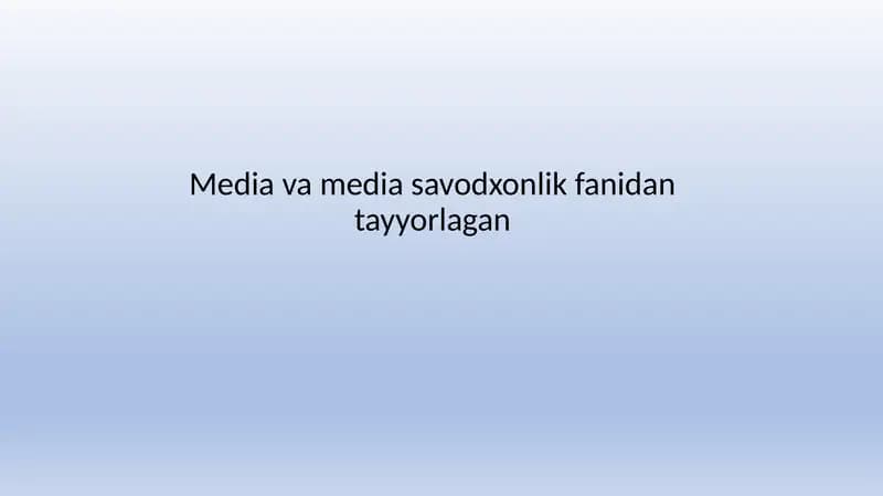 Media Savodxonlik
