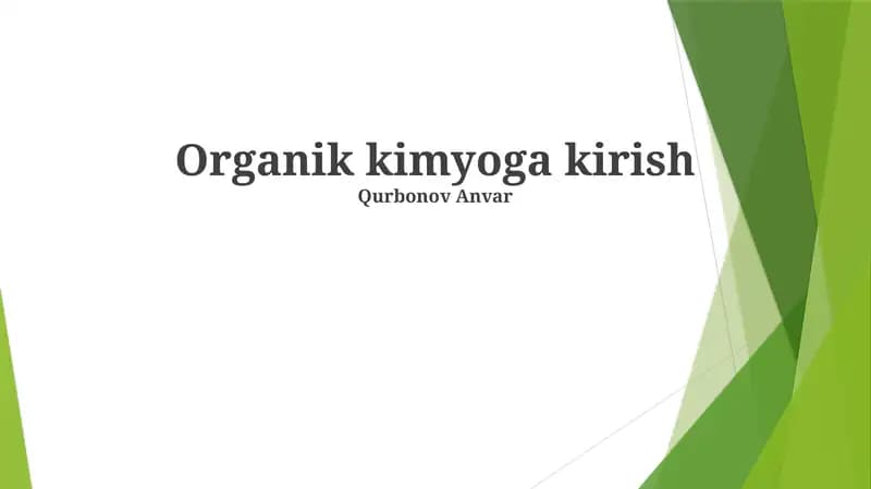 Organik kimyoga kirish