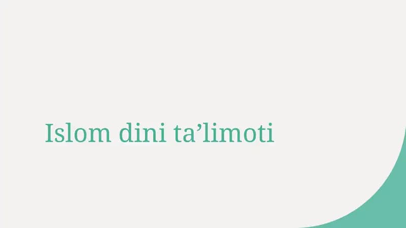 Islom dini taʼlimoti