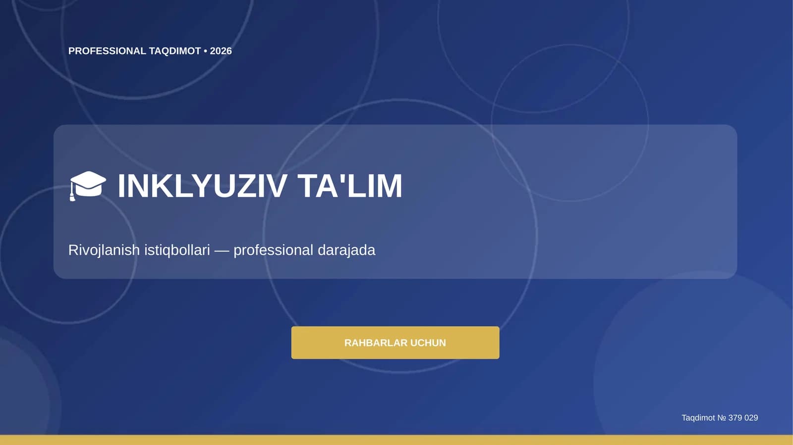PROFESSIONAL TAQDIMOT • 2026