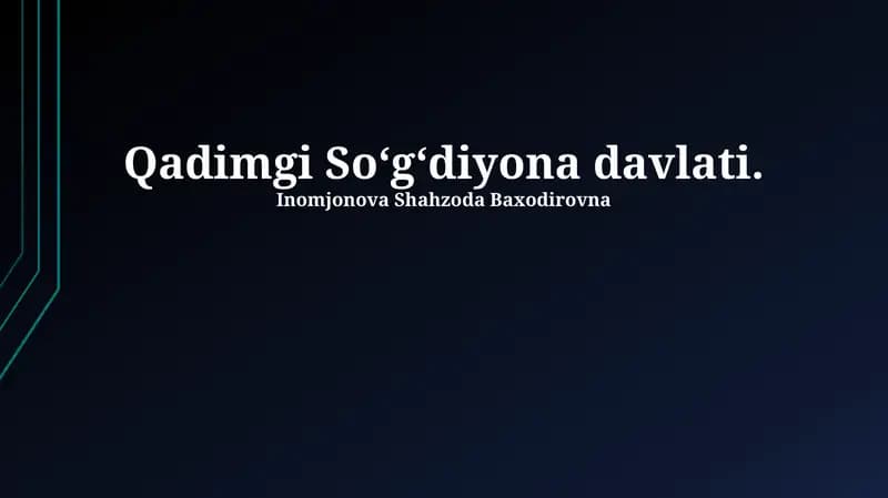 Qadimgi Soʻgʻdiyona davlati