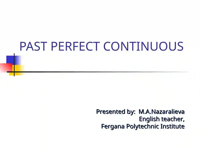The past perfect continuous tense