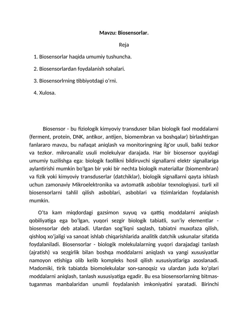 Biosensorlar