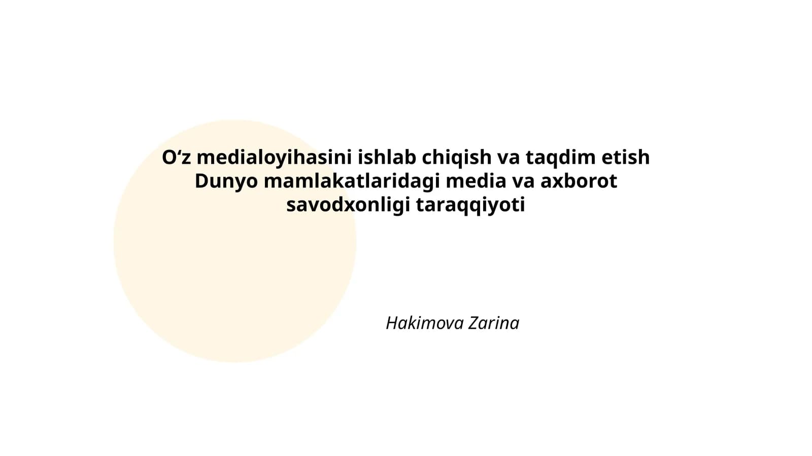 Media va Axborot Savodxonligi