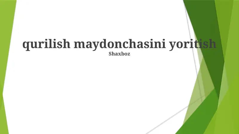 Qurilish maydonchasini yoritish