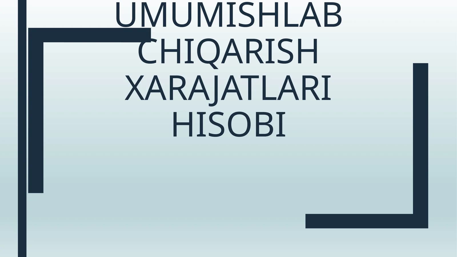 Umumishlab chiqarish xarajatlari hisobi