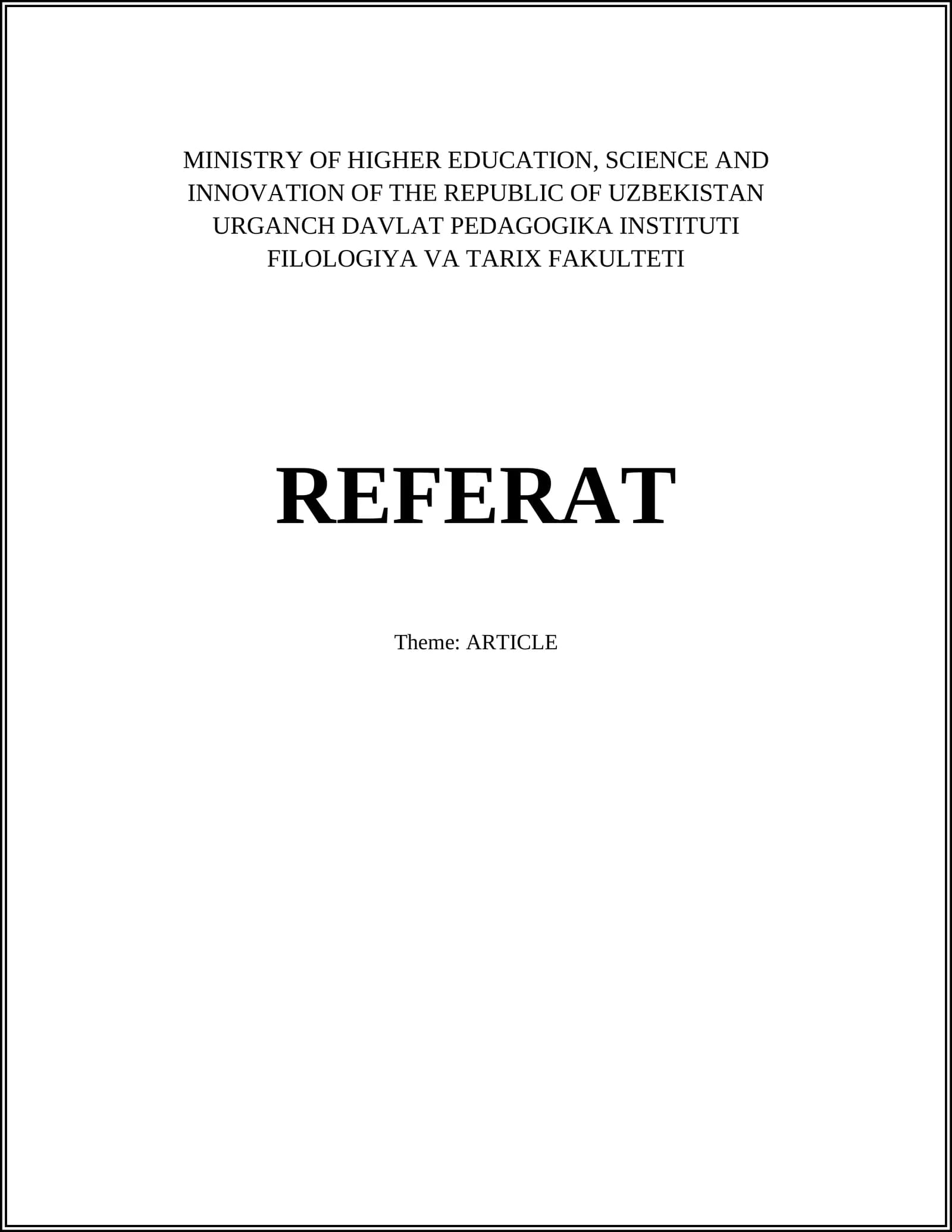 ARTICLE