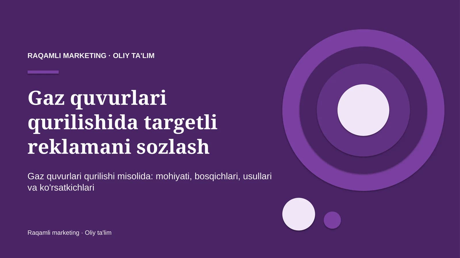 Gaz quvurlari qurilishida targetli reklamani sozlash