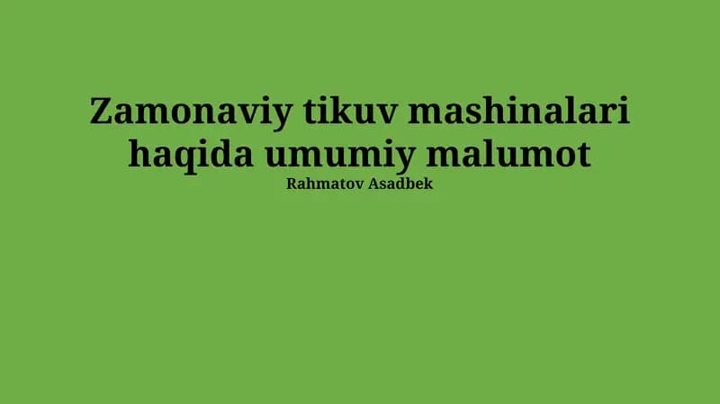 Turlari va xususiyatlari