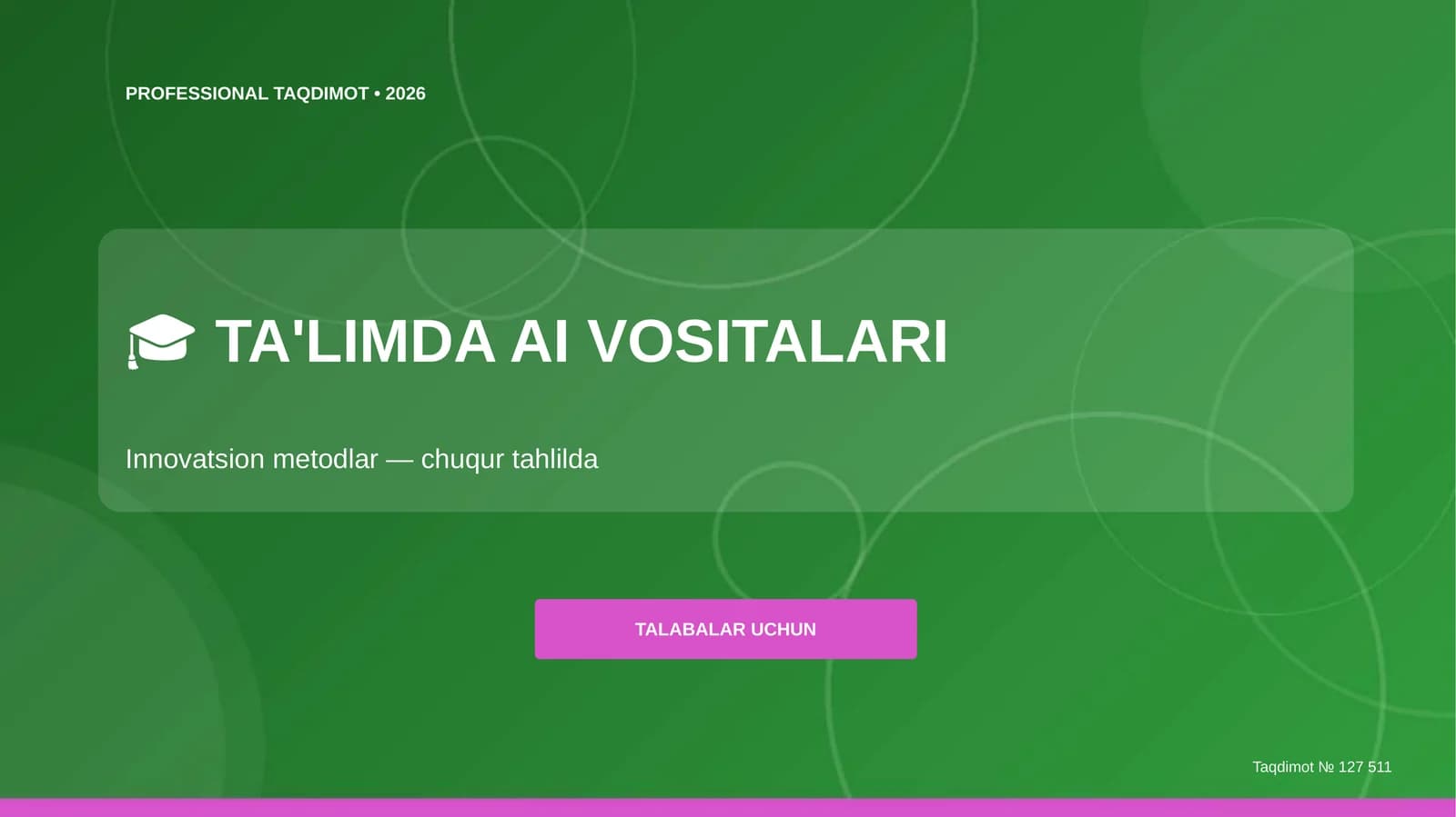 TA'LIMDA AI VOSITALARI: Innovatsion Metodlar