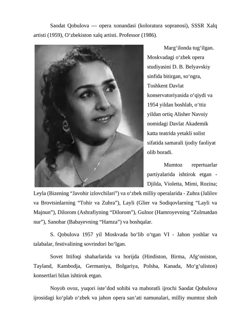 Saodat Qobulova
