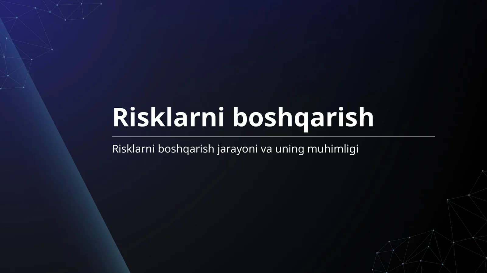 Risklarni boshqarish