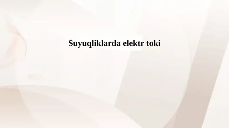 Suyuqliklarda elektr toki