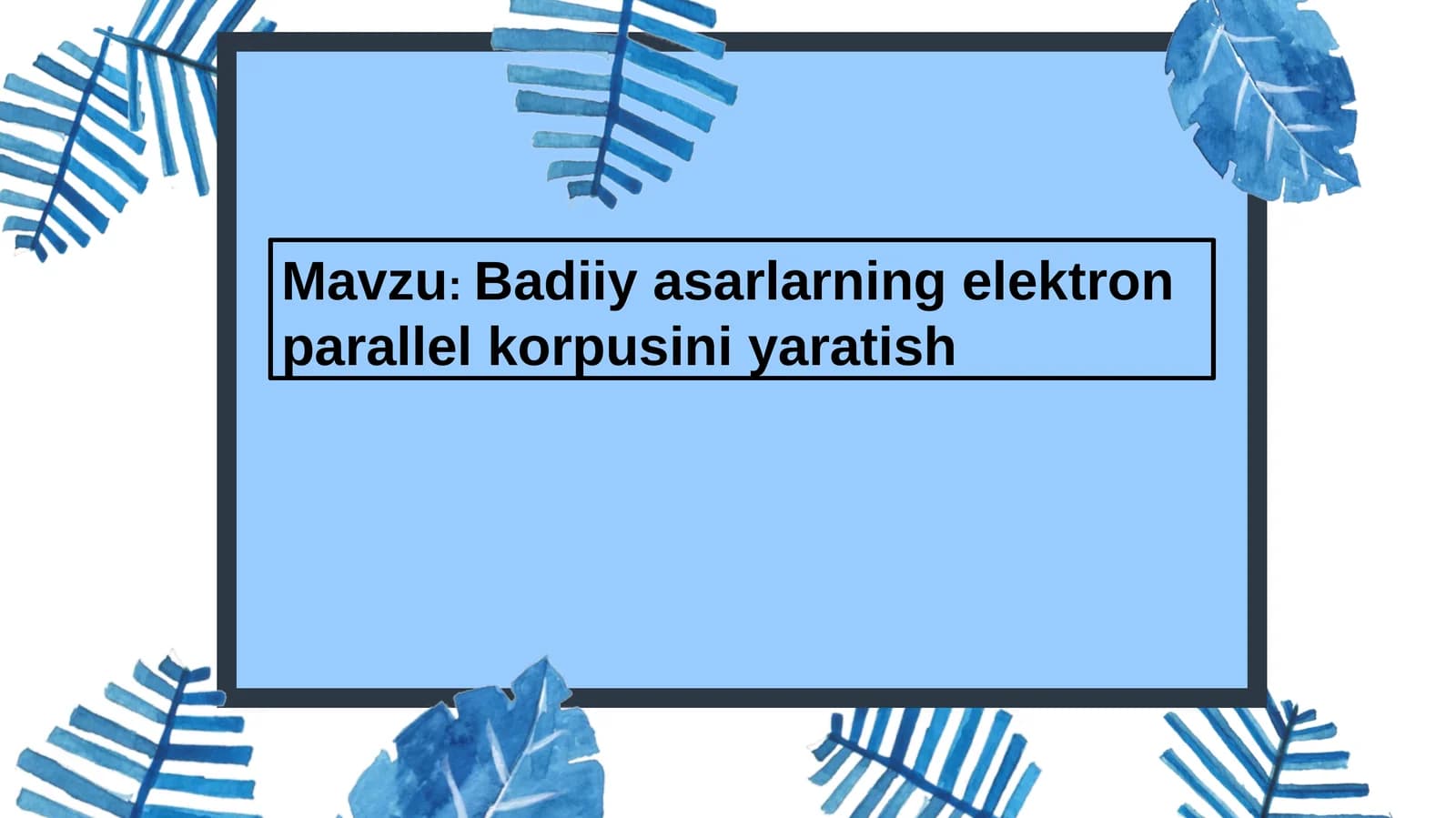 Badiiy asarlarning elektron parallel korpusini yaratish