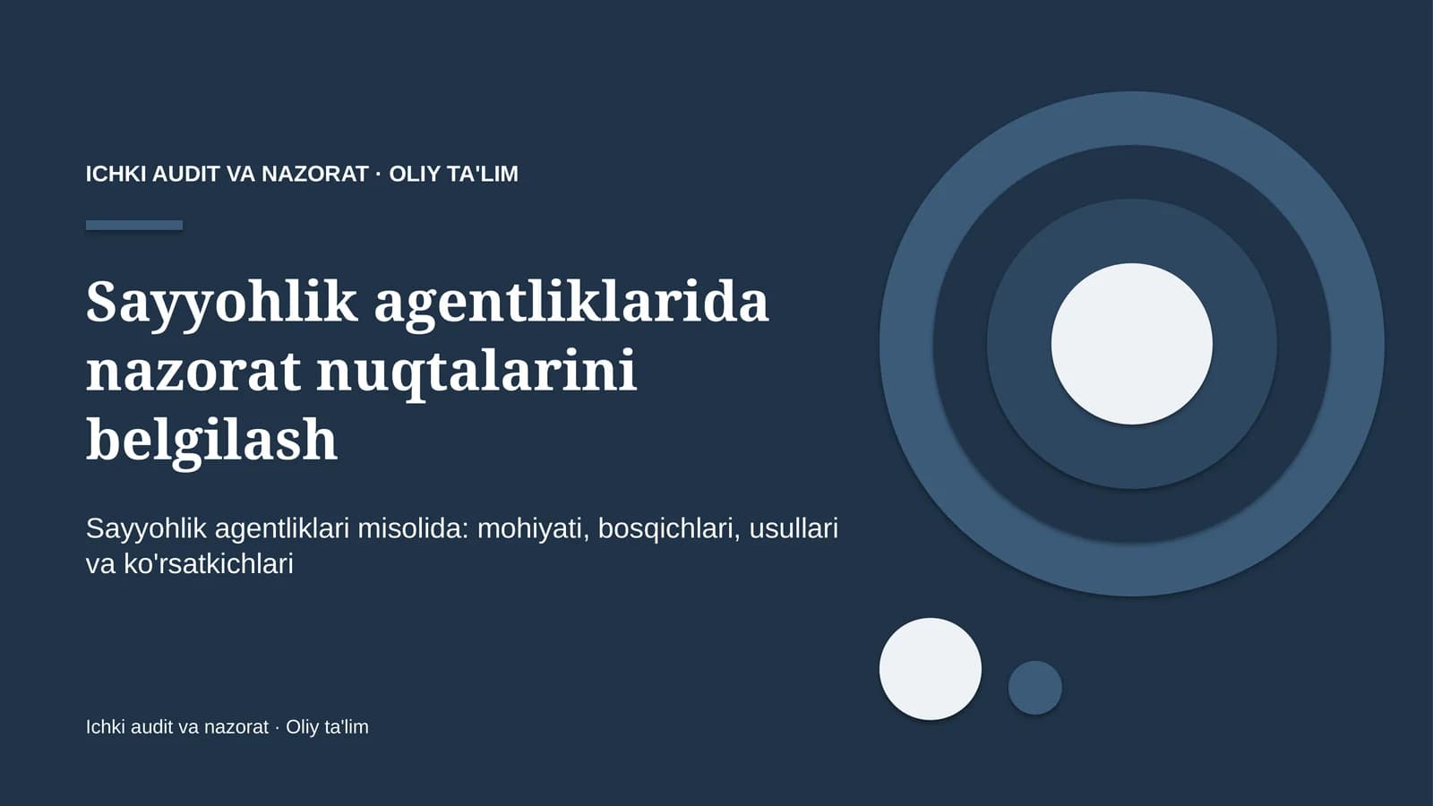 Sayyohlik agentliklarida nazorat nuqtalarini belgilash