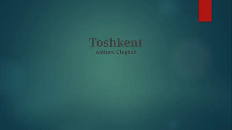 Modern Tashkent