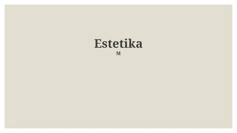 Estetika