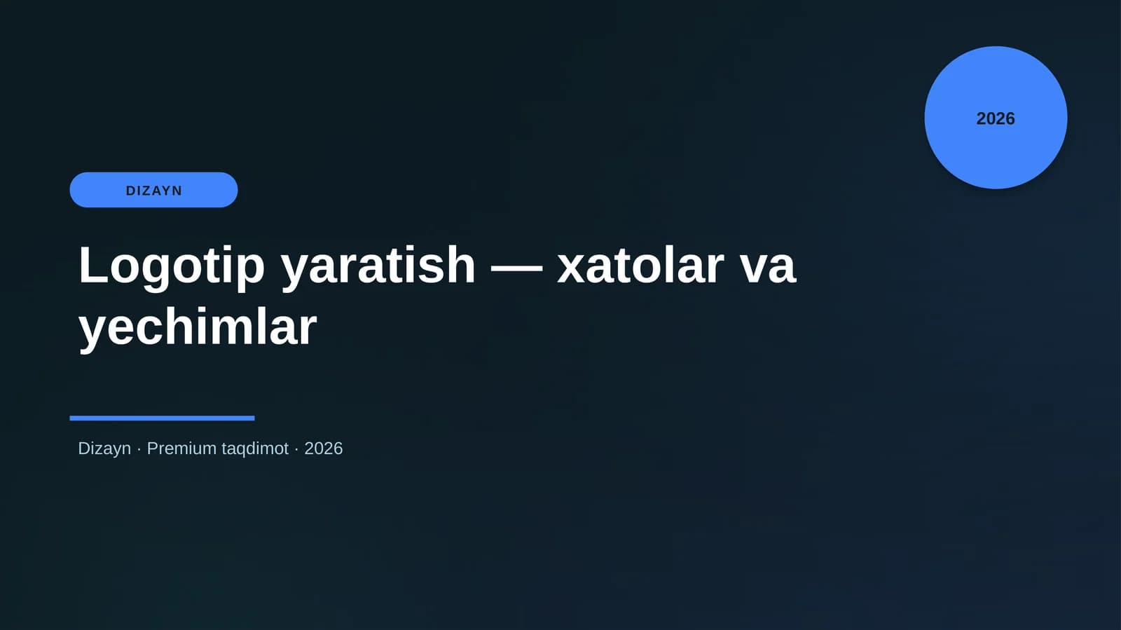 Logotip yaratish — xatolar va yechimlar