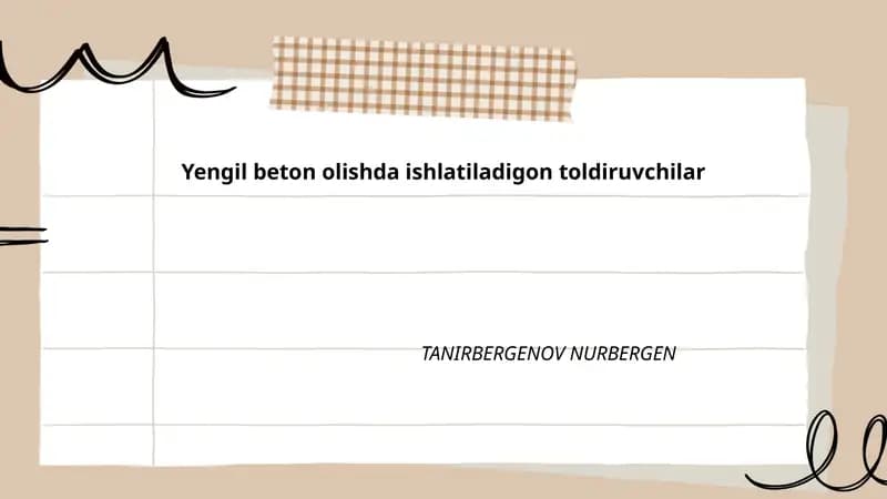 Yengil beton olishda ishlatiladigon toldiruvchilar
