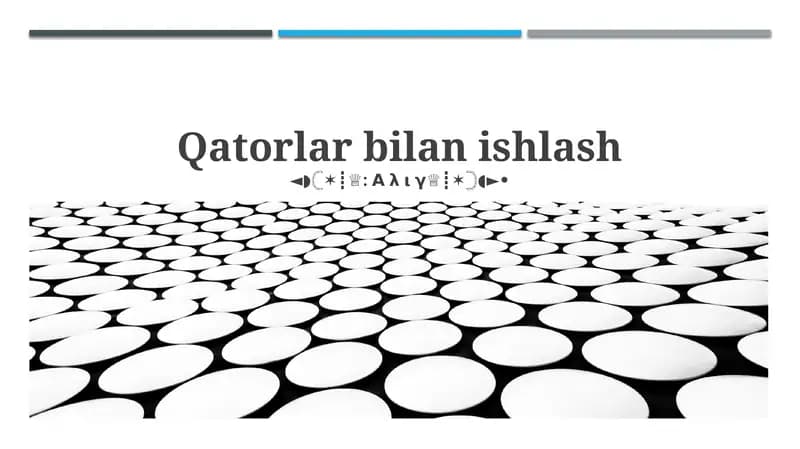 Satrlar bilan ishlash