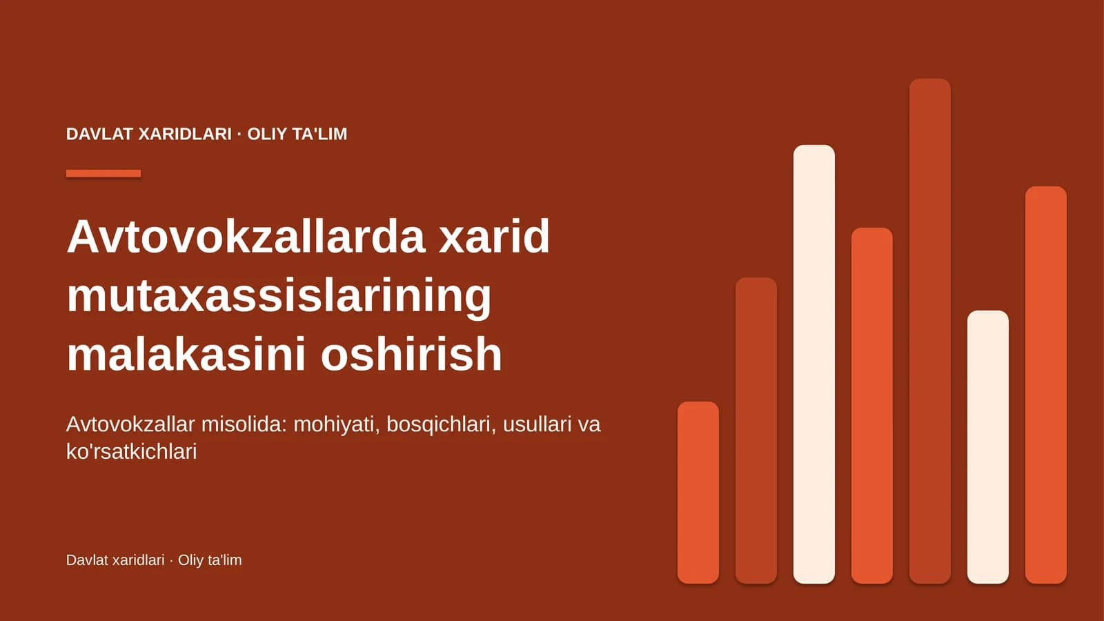 Avtovokzallarda xarid mutaxassislarining malakasini oshirish