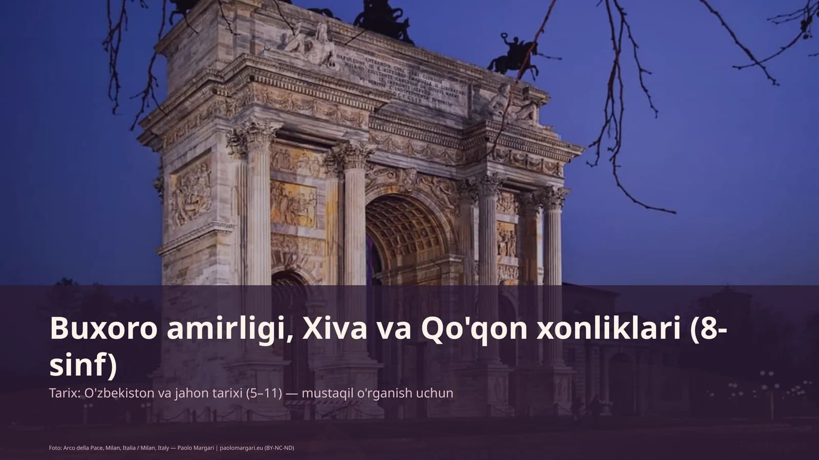Buxoro amirligi, Xiva va Qo'qon xonliklari (8-sinf)