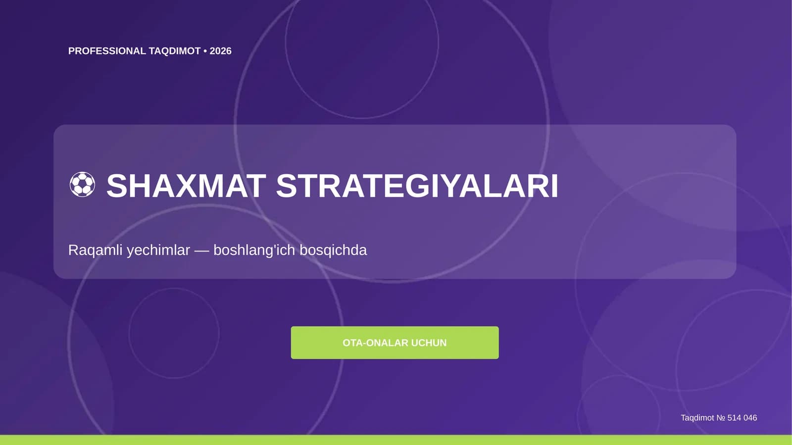 SHAXMAT STRATEGIYALARI: RAQAMLI YECHIMLAR
