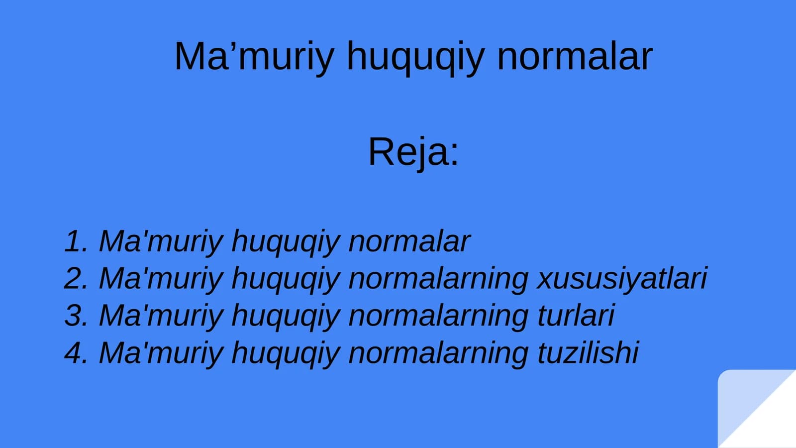 Ma’muriy huquqiy normalar
