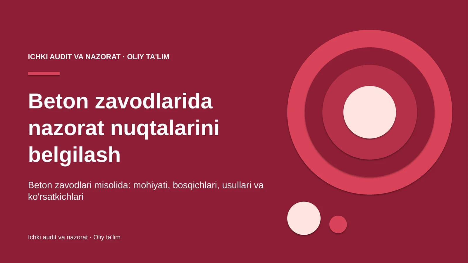 Beton zavodlarida nazorat nuqtalarini belgilash