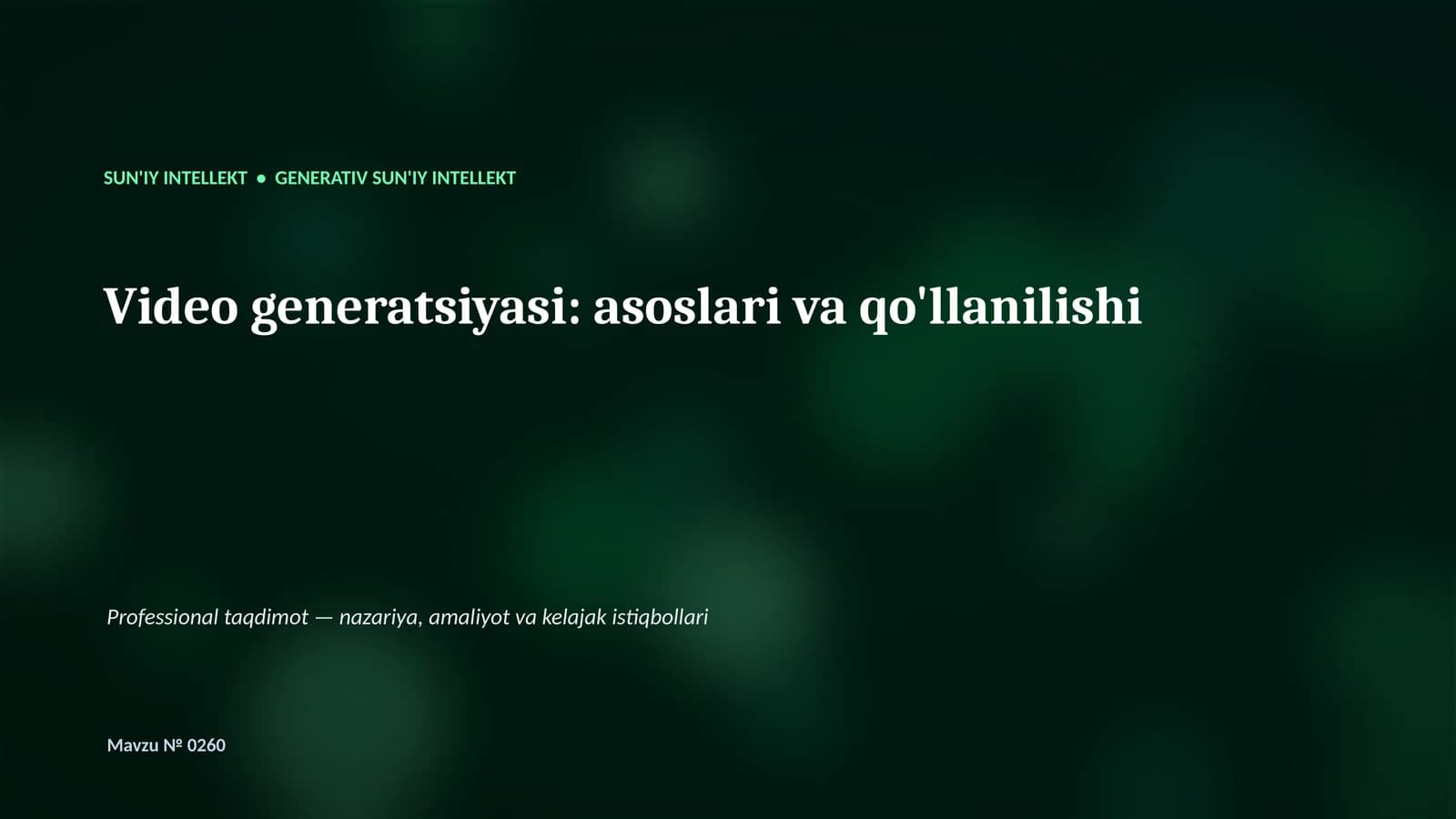 Generativ SUN'IY INTELLEKT