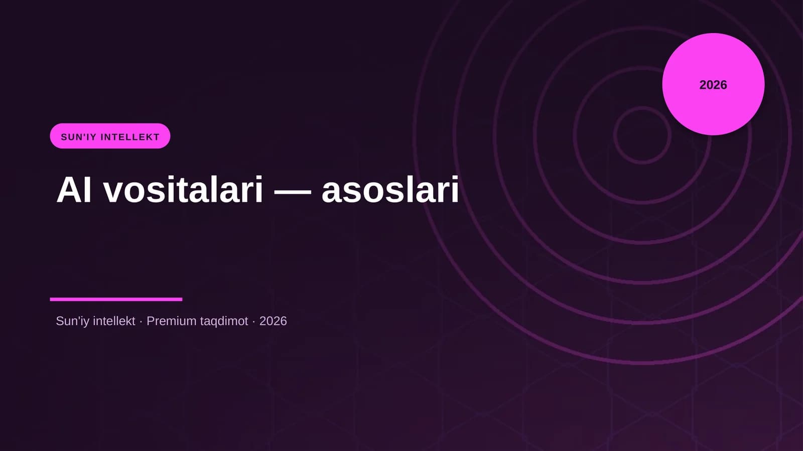 AI vositalari — asoslari