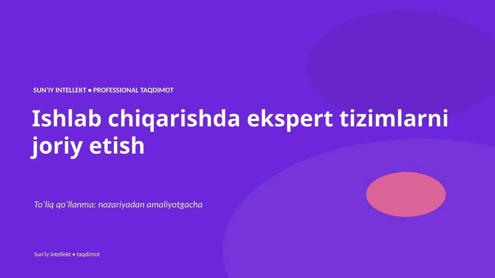SUNʼIY INTELLEKT • PROFESSIONAL TAQDIMOT