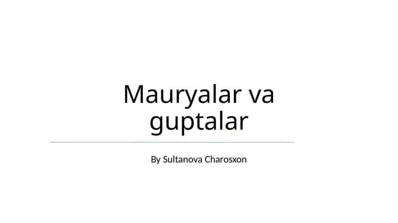 Mauryalar va guptalar