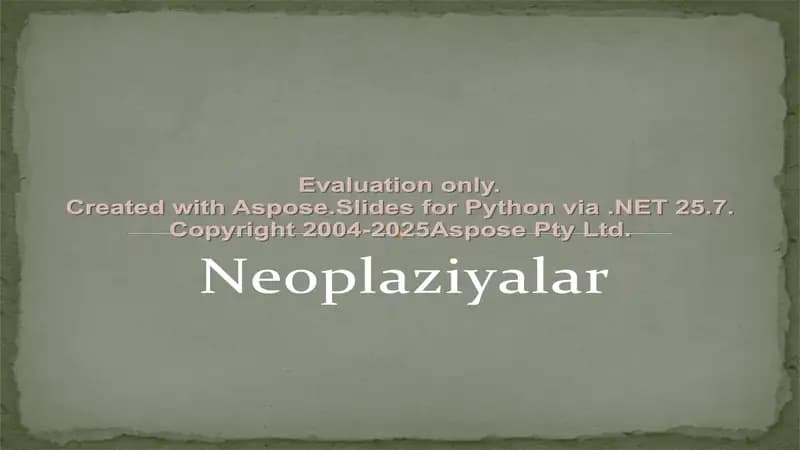 Neoplaziyalar