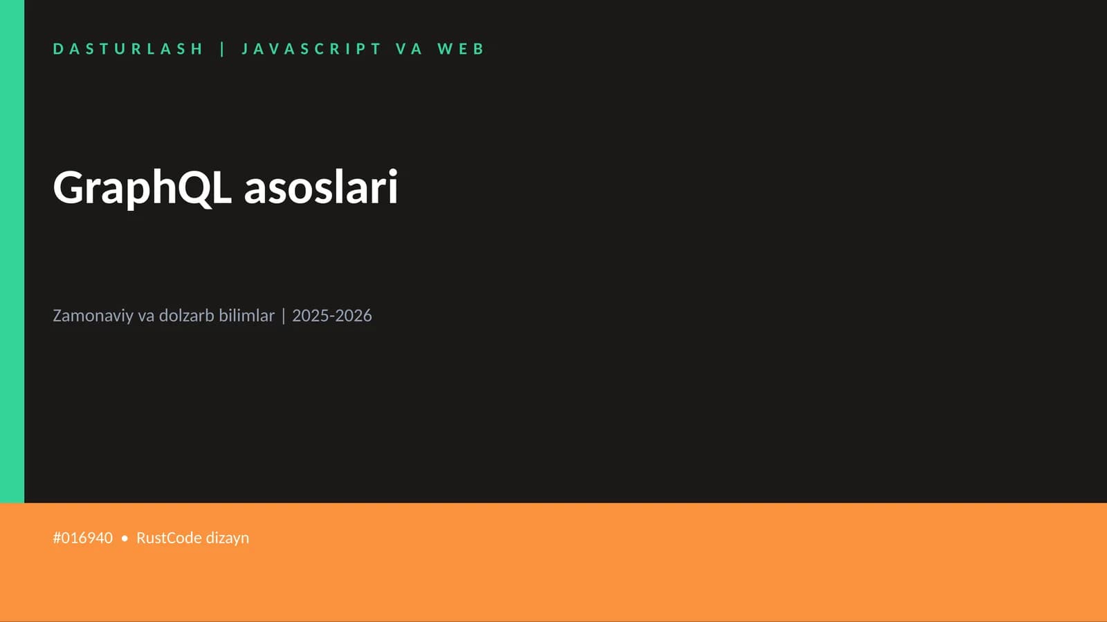 GraphQL asoslari