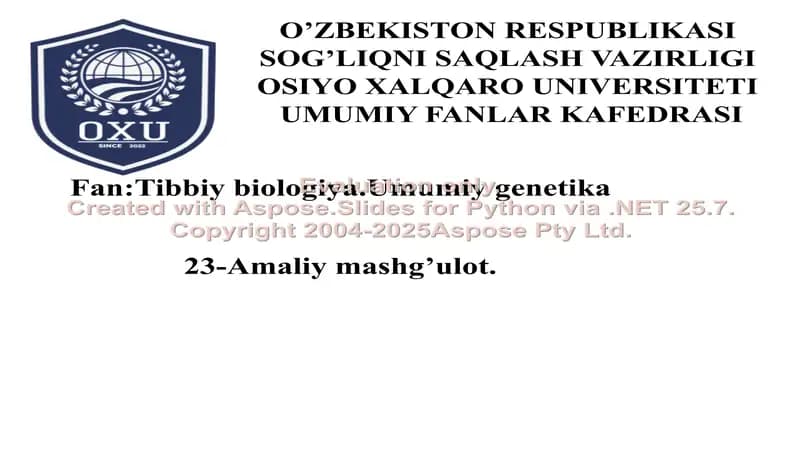 Tibbiy Parazitologiya asoslari