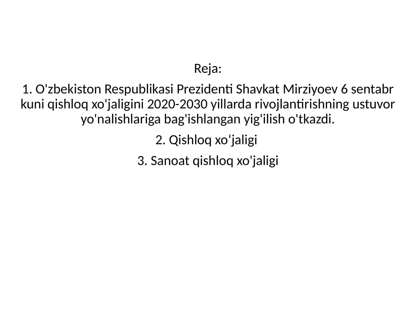 Qishloq xo'jaligi