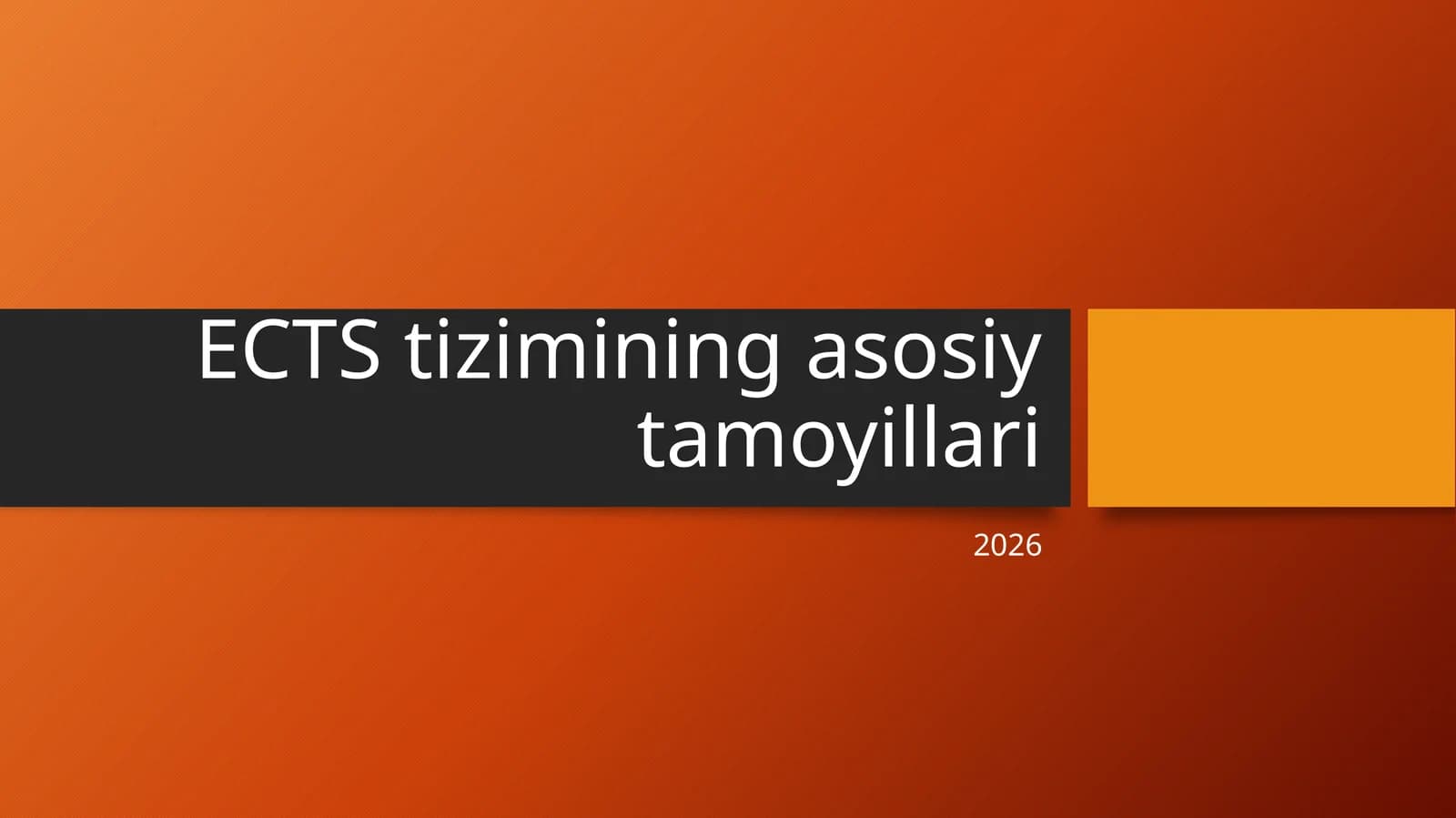ECTS ning asosiy tamoyillari