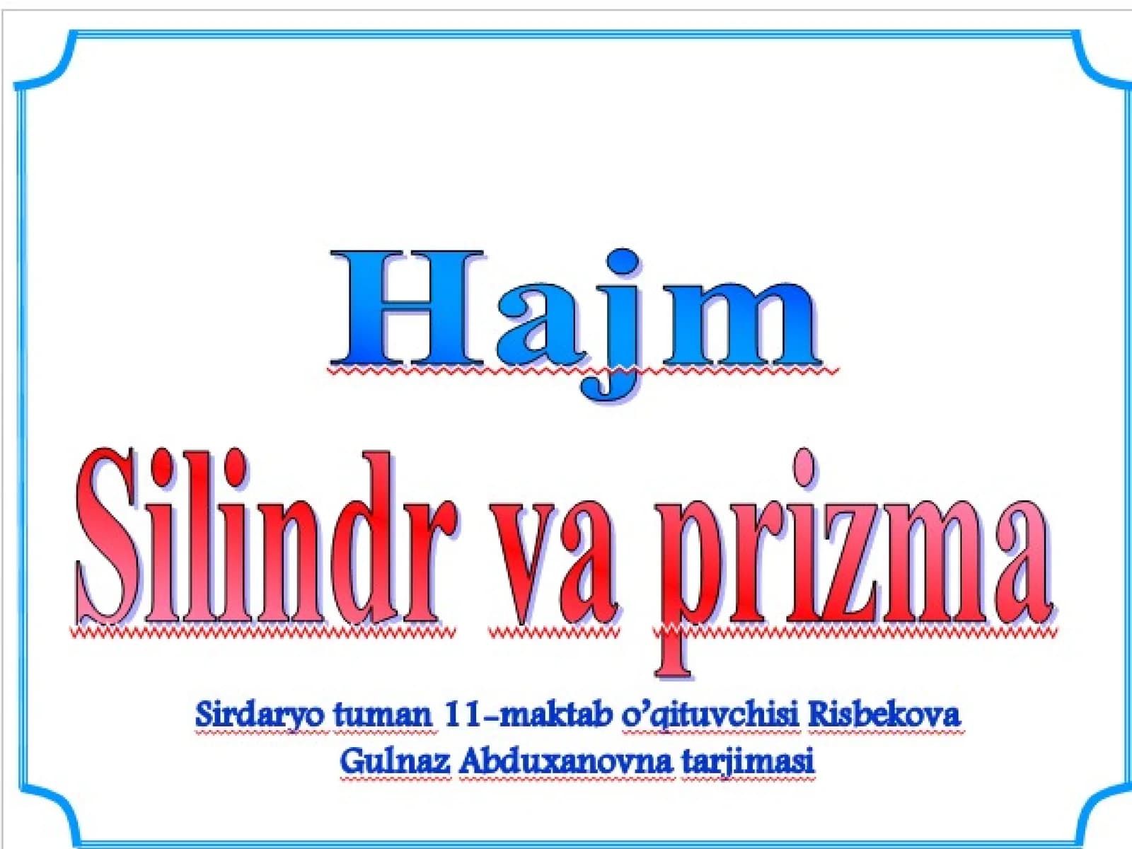 Jism hajmini aniqlash