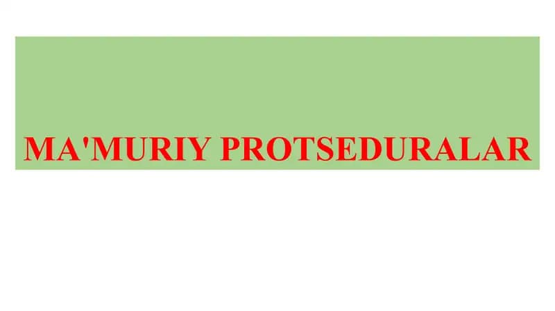 Ma'muriy protseduralar