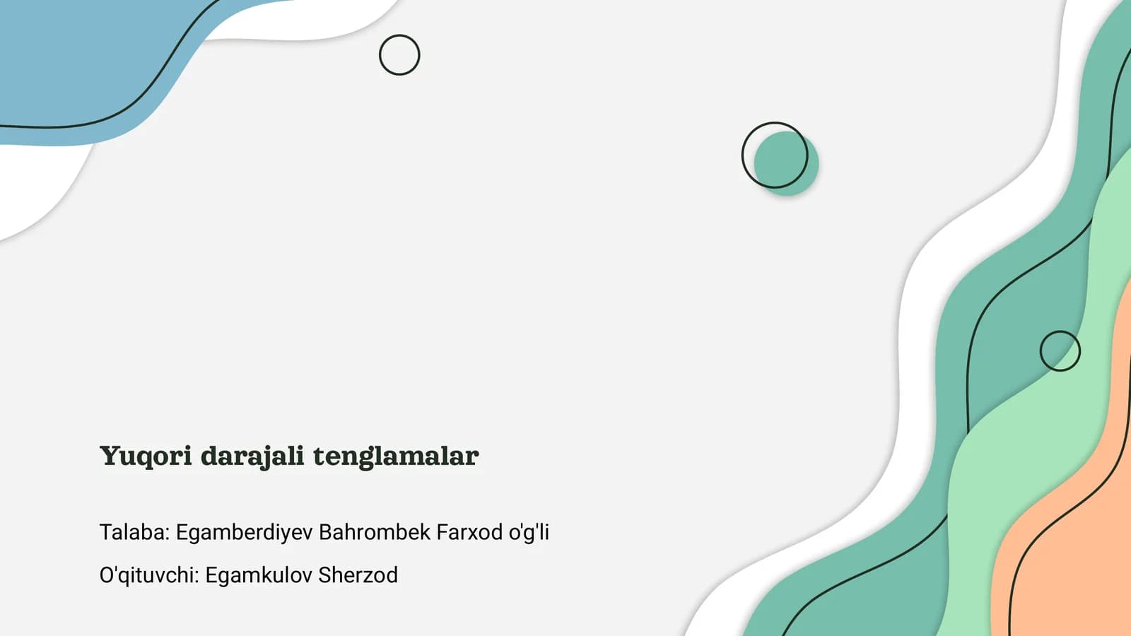 Yuqori darajali tenglamalar