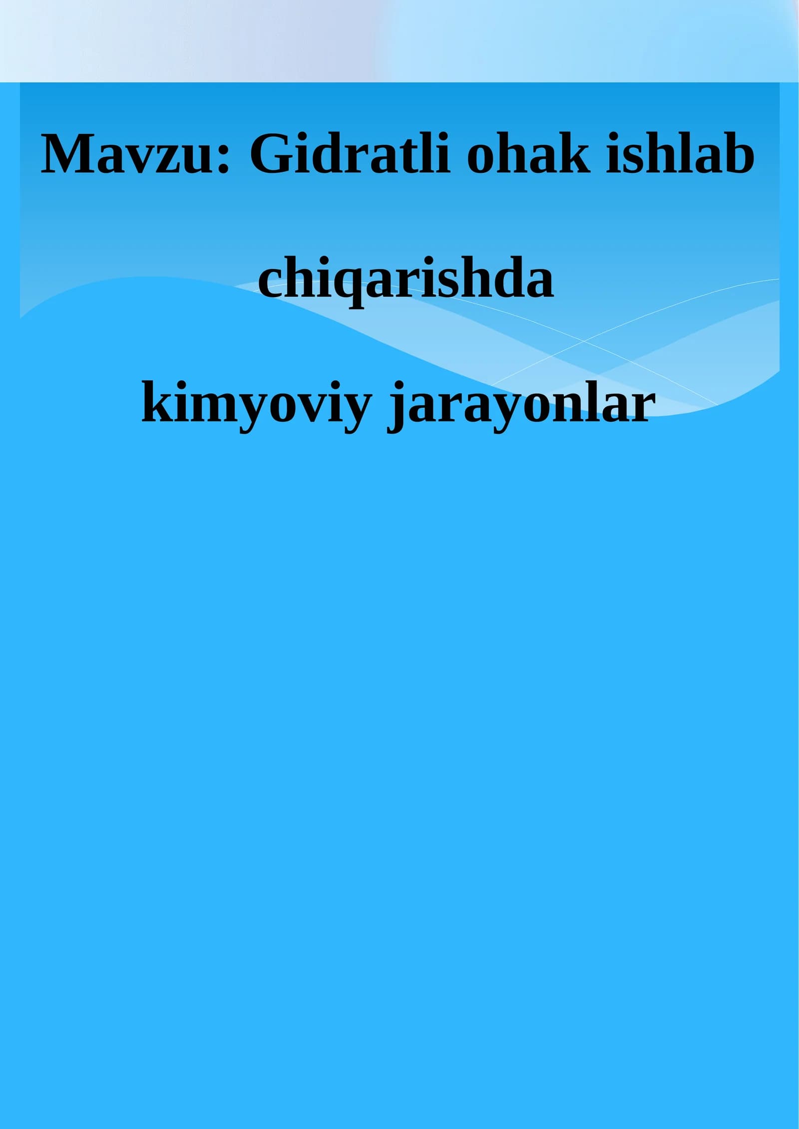 Gidratli ohak ishlab chiqarish