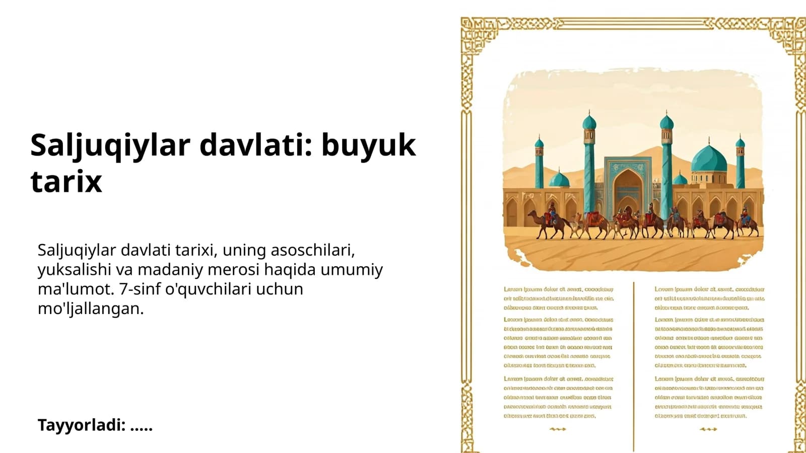 Saljuqiylar davlati: buyuk tarix
