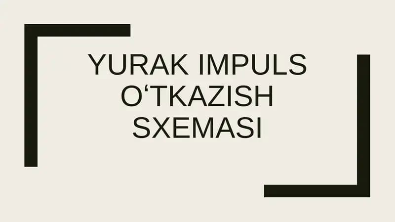 Yurak impuls o'tkazish sxemasi